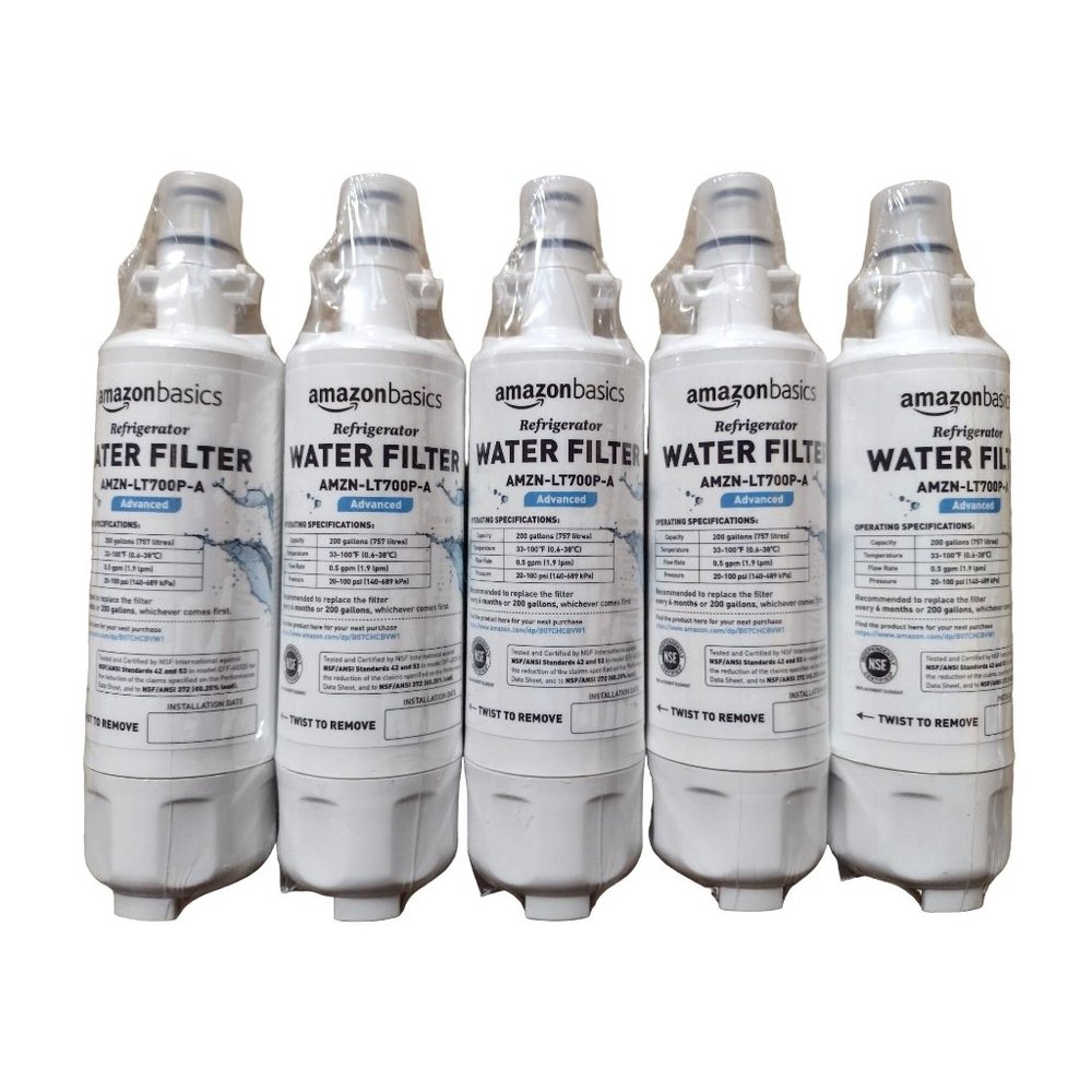 5-Pack AmazonBasics Replacement LG LT700P Advanced Refrigerator Water Filter